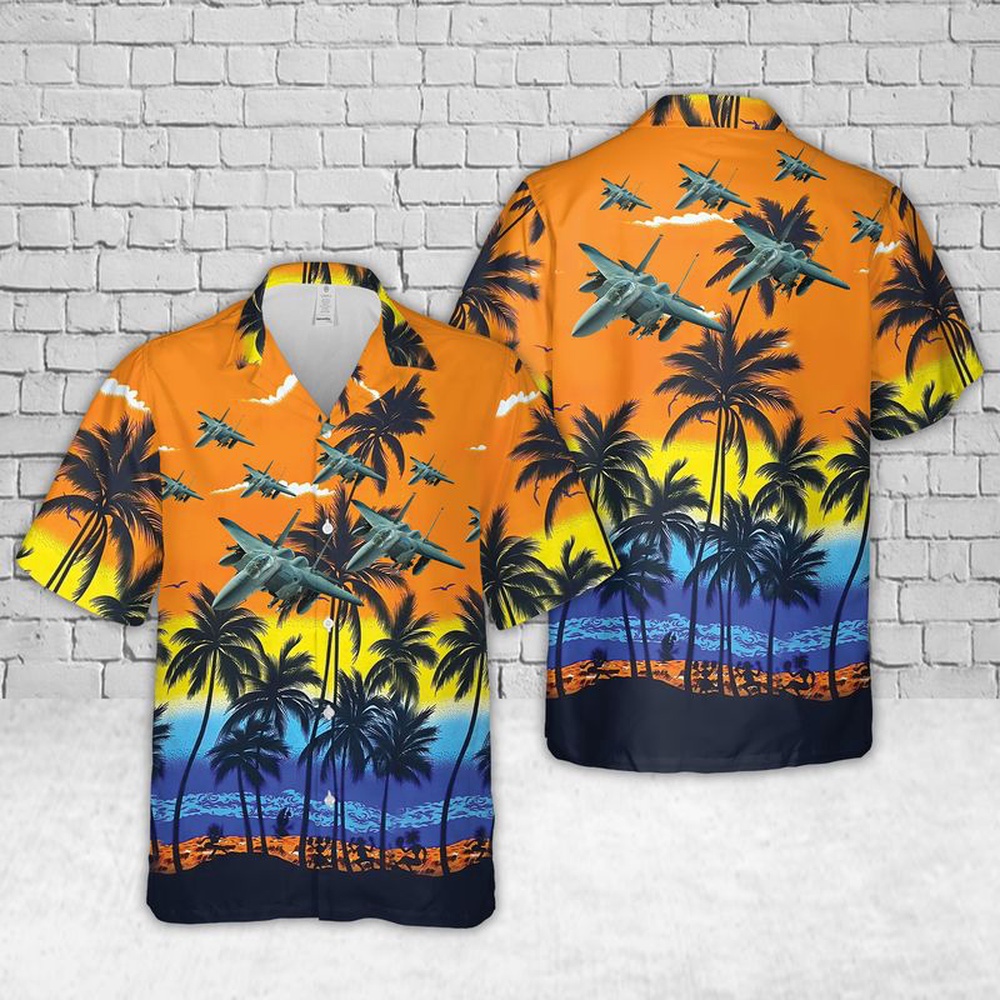 Air Force Aloha Shirt, US Air Force McDonnell Douglas F-15 Eagle Hawaiian Shirt