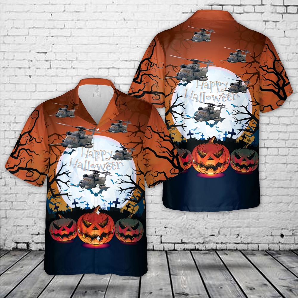 Air Force Aloha Shirt, US Air Force MH53 Pave Low Halloween Hawaiian Shirt