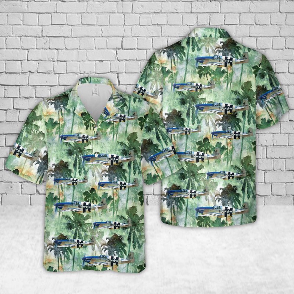 Air Force Aloha Shirt, US Air Force Mustang P-51C-10 43-25147 Princess Elizabeth Hawaiian Shirt