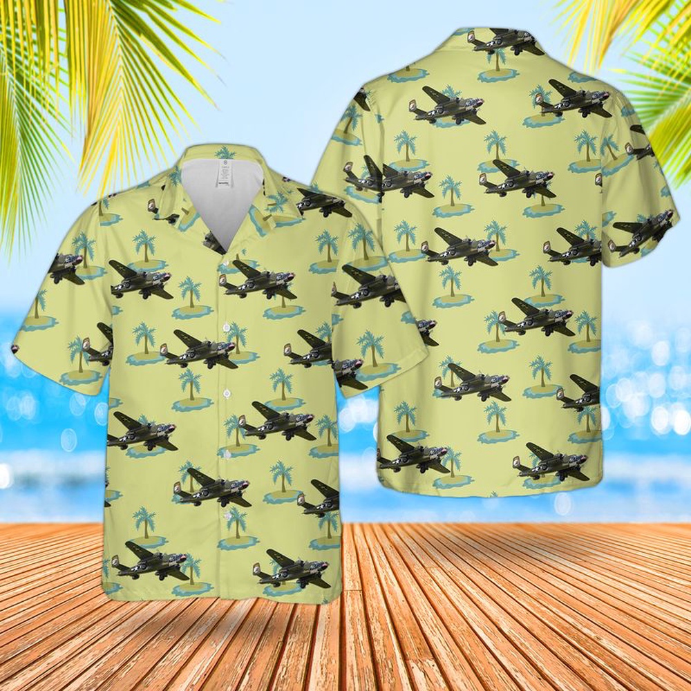 Air Force Aloha Shirt, US Air Force North American B-25J Mitchell 0934 Bettys Dream (N5672V) Hawaiian Shirt