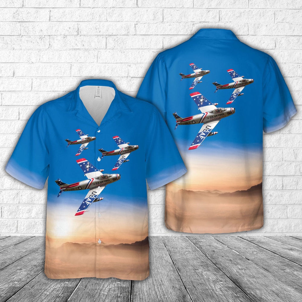 Air Force Aloha Shirt, US Air Force North American F-86F Sabre Hawaiian Shirt