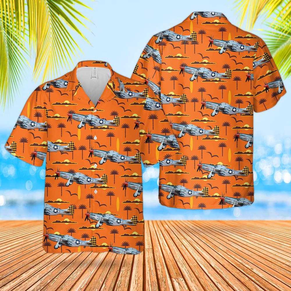 Air Force Aloha Shirt, US Air Force North American P-51 Mustang Of World War 2 Hawaiian Shirt