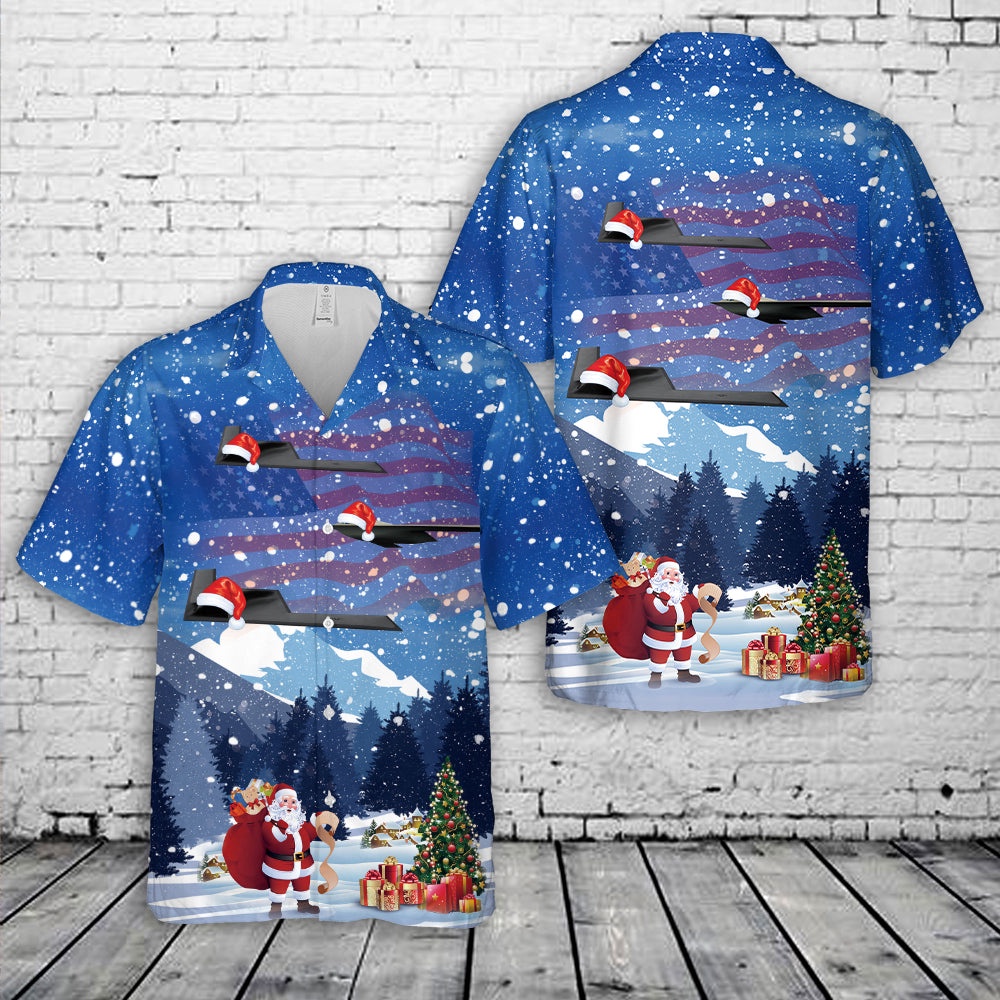 Air Force Aloha Shirt, US Air Force Northrop Grumman B-21 Raider Christmas Hawaiian Shirt