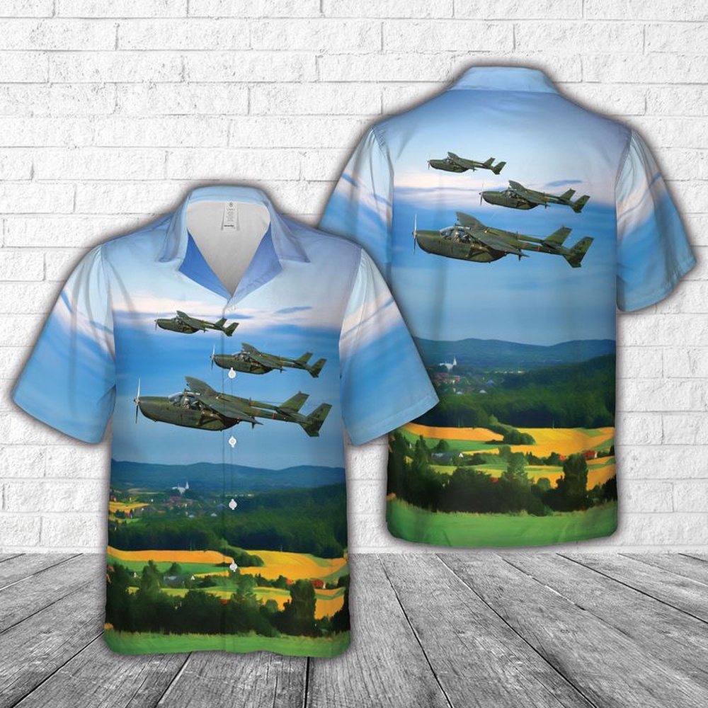 Air Force Aloha Shirt, US Air Force O-2A aircraft Hawaiian Shirt