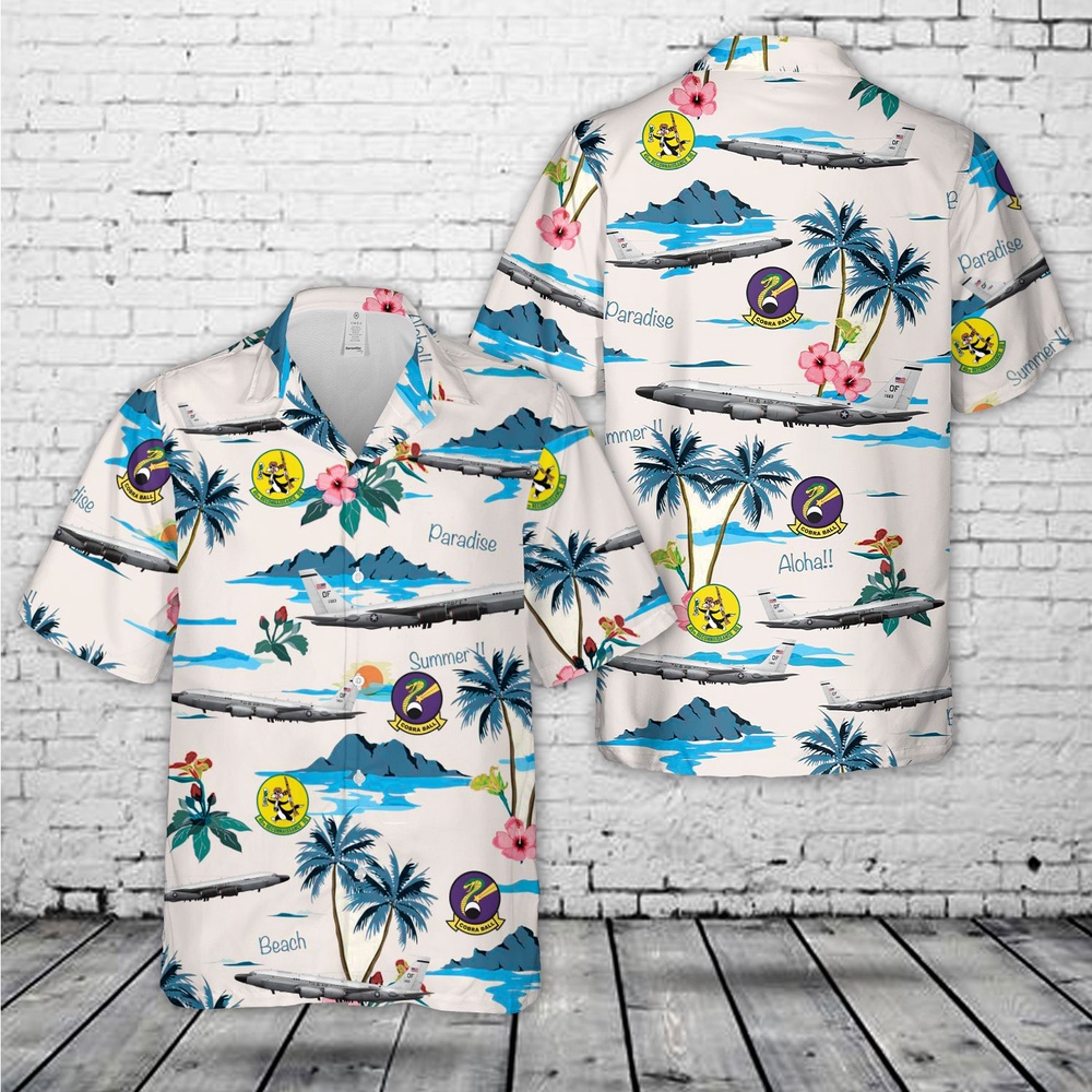 Air Force Aloha Shirt, US Air Force RC-135S Cobra Ball 55th Wing, 45th Reconnaissance Squadron, 61-2663 Hawaiian Shirt