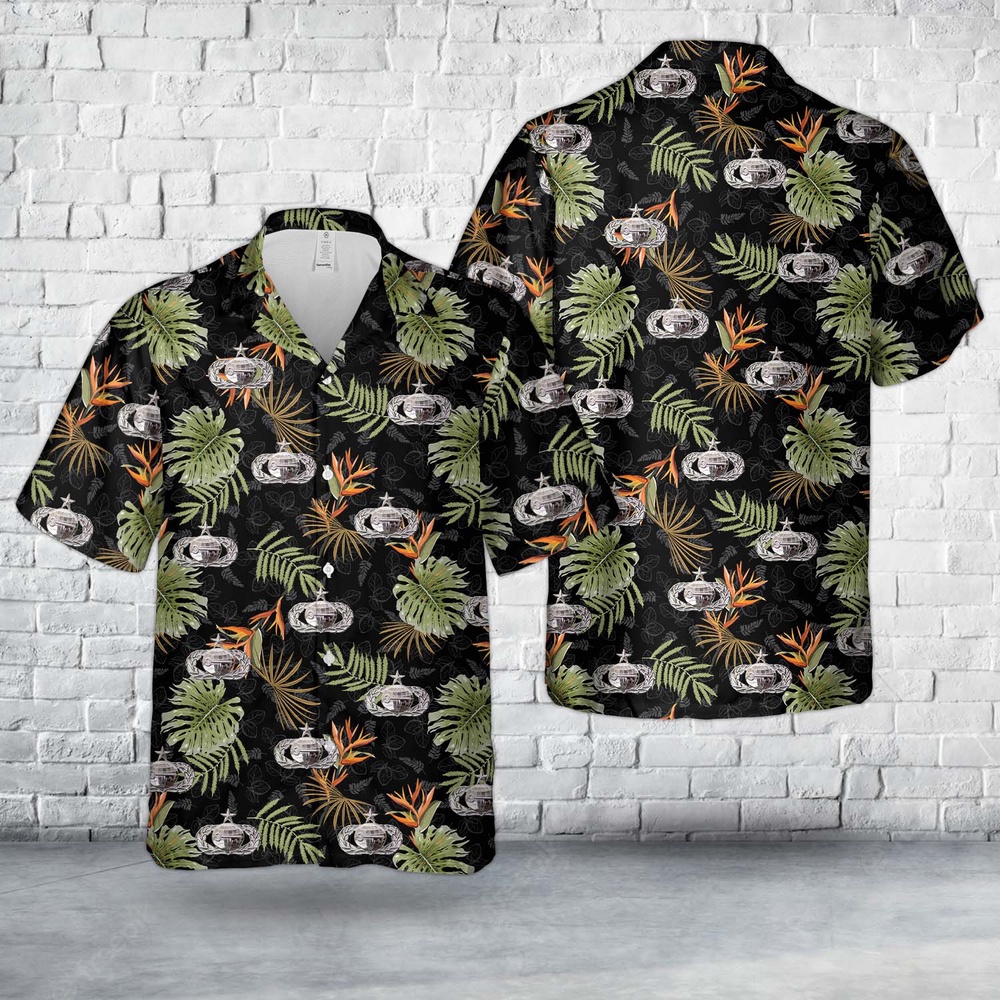 Air Force Aloha Shirt, US Air Force Senior Intelligence Badge Hawaiian Shirt