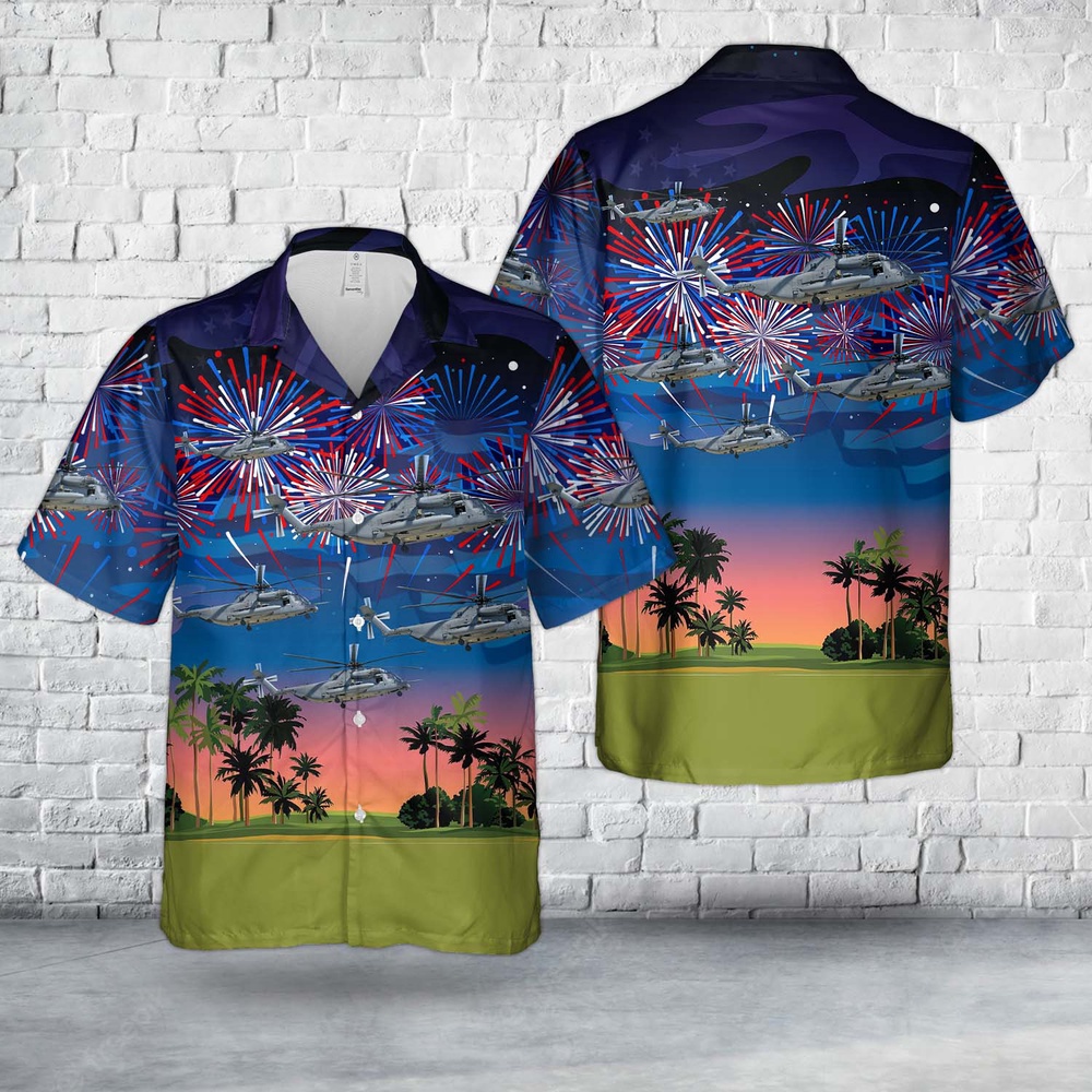 Air Force Aloha Shirt, US Air Force Sikorsky MH-53M Pave Low IV 69-5796, 4th Of July Hawaiian Shirt