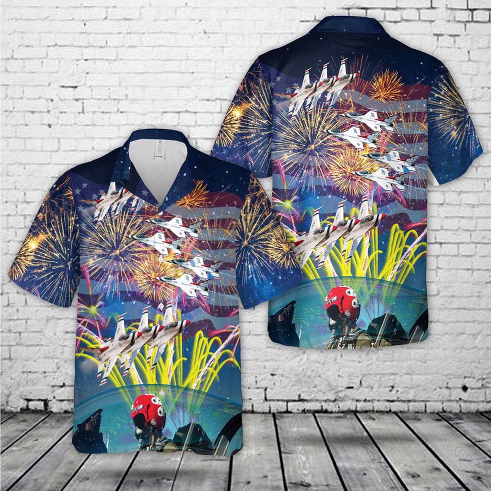 Air Force Aloha Shirt, US Air Force Thunderbirds, 4th Of July Hawaiian Shirts