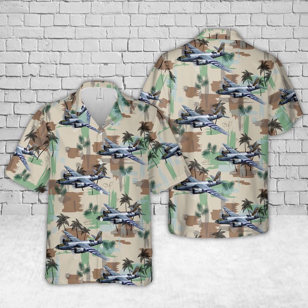 Air Force Aloha Shirt, US Air Forces Martin B-26 Marauder Dee Feater X2-A WW2 Hawaiian Shirt