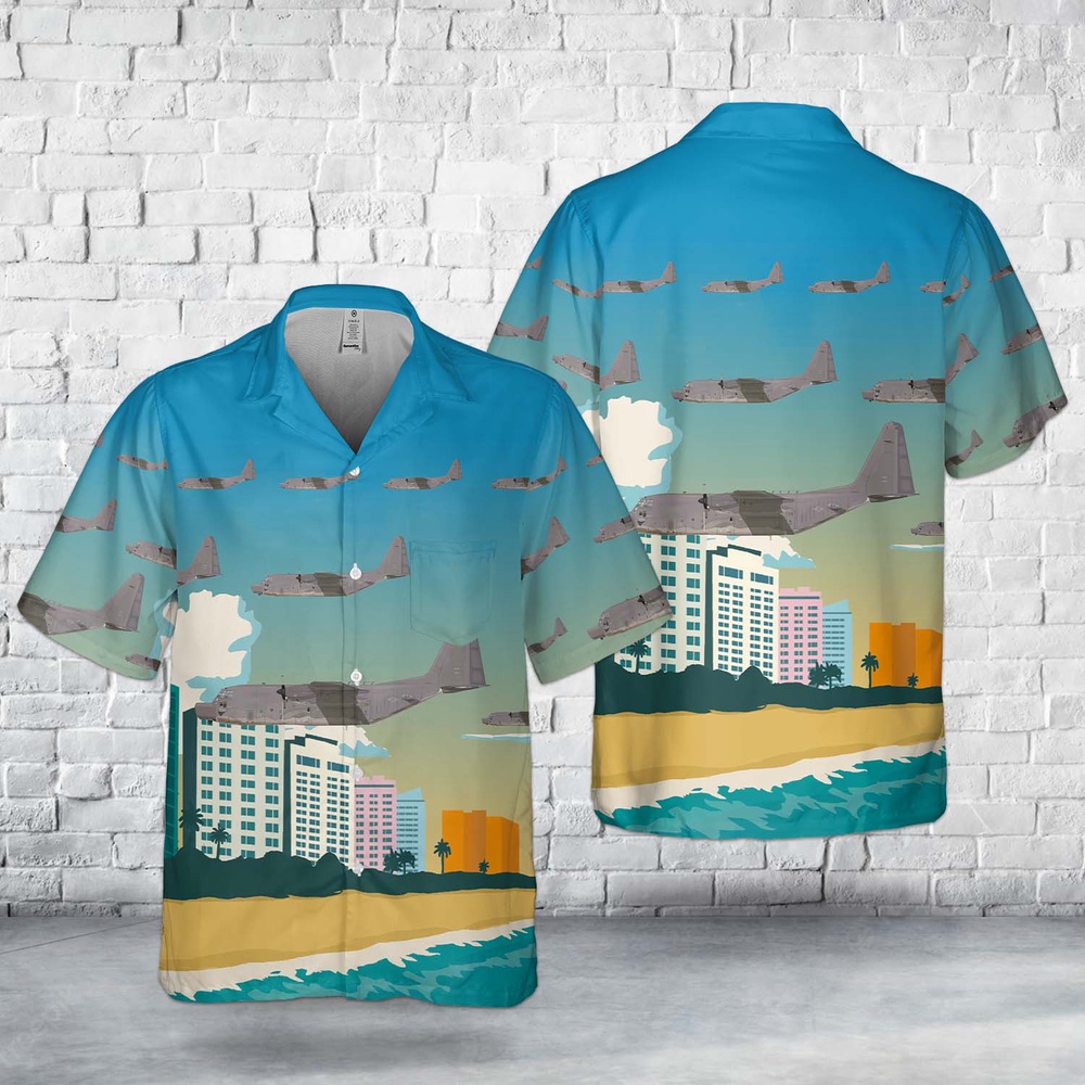 Air Force Aloha Shirt, USAF 15th Special Operations Squadron MC-130H Combat Talon II Pocket Hawaiian Shirt