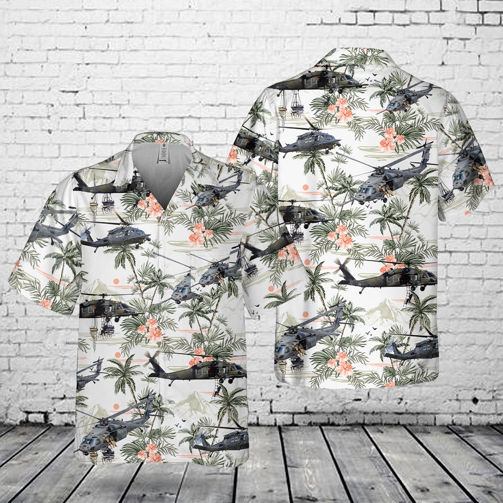 Air Force Aloha Shirt, USAF 306th Rescue Squadron HH-60G PAVE HAWK Hawaiian Shirt