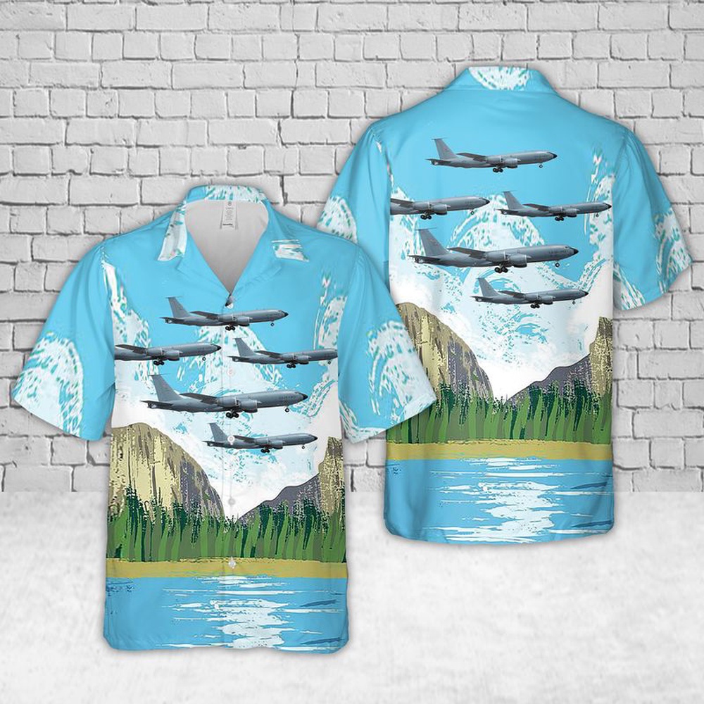 Air Force Aloha Shirt, USAF 6th Air Refueling Wing KC-135 Stratotanker Hawaiian Shirt
