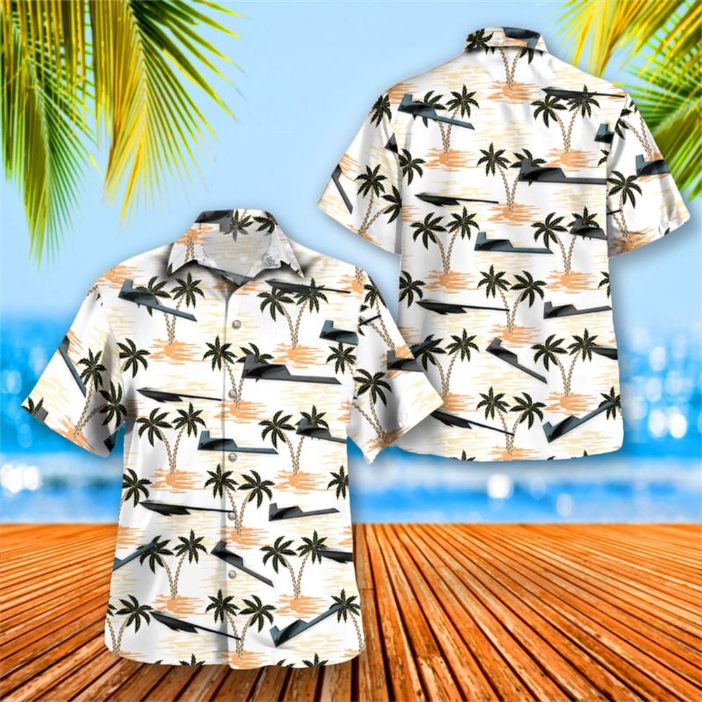Air Force Northrop Grumman B-21 Raider Hawaiian Shirt - Mens Hawaiian Shirt - US Air Force Gifts