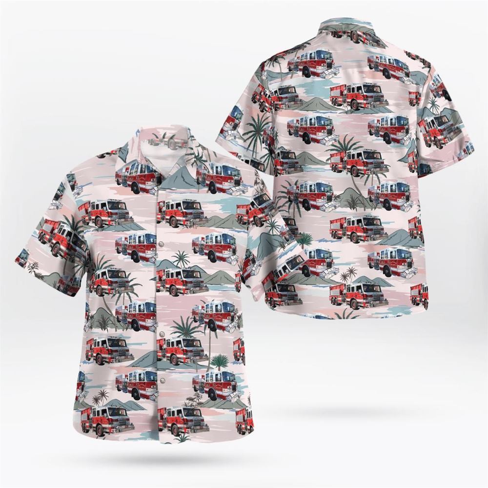 Akron, Ohio, New Franklin Fire Department Hawaiian Shirt - Gifts For Firefighters In New Franklin, OH