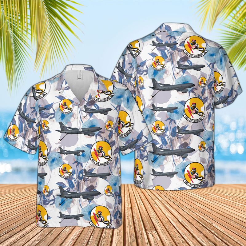 Alaska Air National Guard 168th Air Refueling Squadron Boeing Kc-135r Stratotanker Hawaiian Shirt - Beachwear For Men - Best Hawaiian Shirts