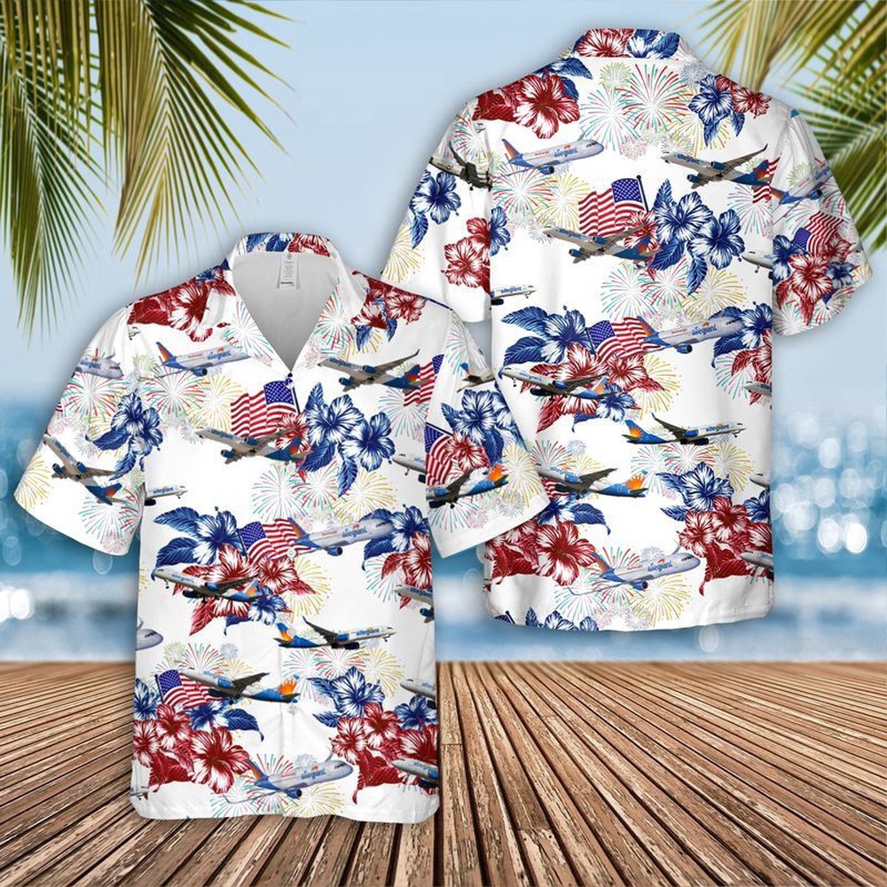 Allegiant Air Boeing 757-204 4Th Of July Independence Day Hawaiian Shirt, 4th Of July Hawaiian Shirt, 4th Of July Shirt