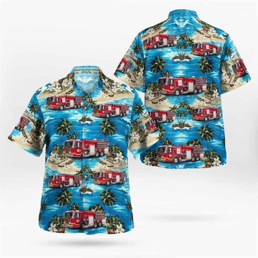Alpha, NJ, Alpha Volunteer Fire Station 82 Hawaiian Shirt - Gifts For Firefighters In Alpha, NJ