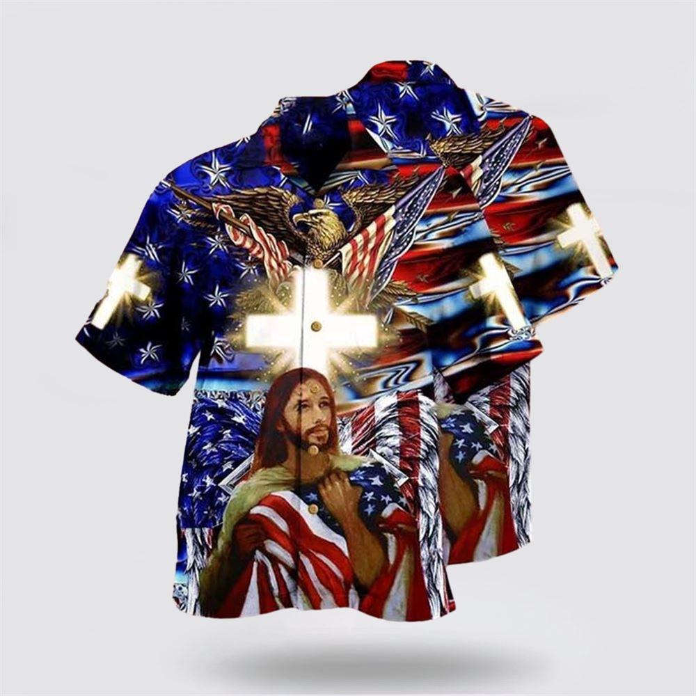 America And Jesus Bless Hawaiian Shirt - Gifts For Christians