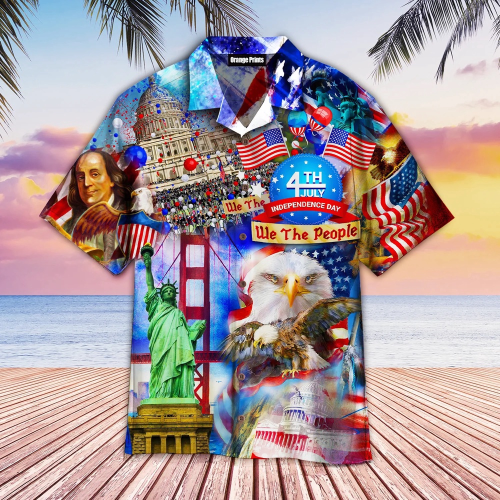 America Eagle Victory Independence Day Hawaiian Fourth Of July Shirt, 4th Of July Hawaiian Shirt, 4th Of July Shirt