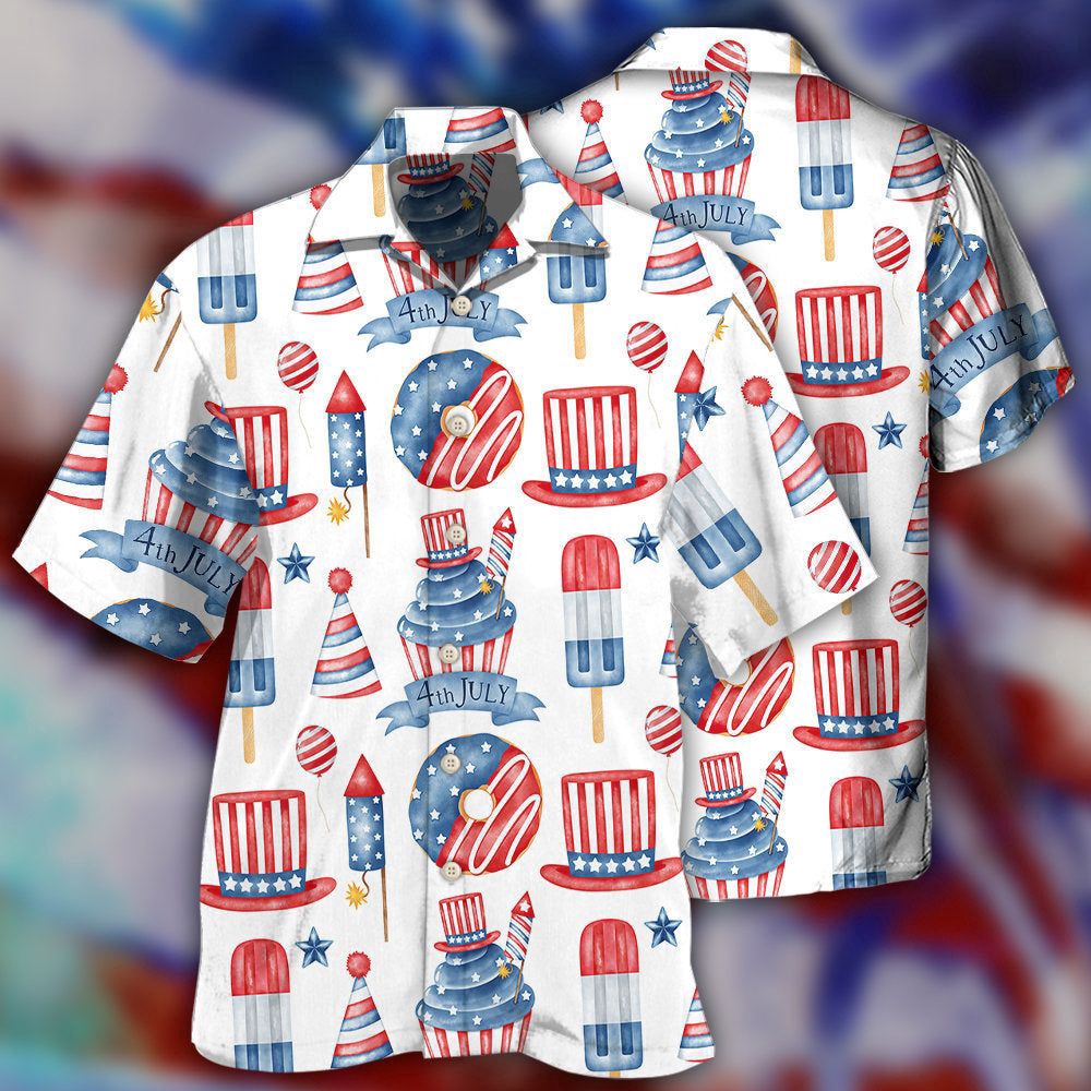 America Independence Day Basic Art Style Hawaiian Shirt, 4th Of July Hawaiian Shirt, 4th Of July Shirt