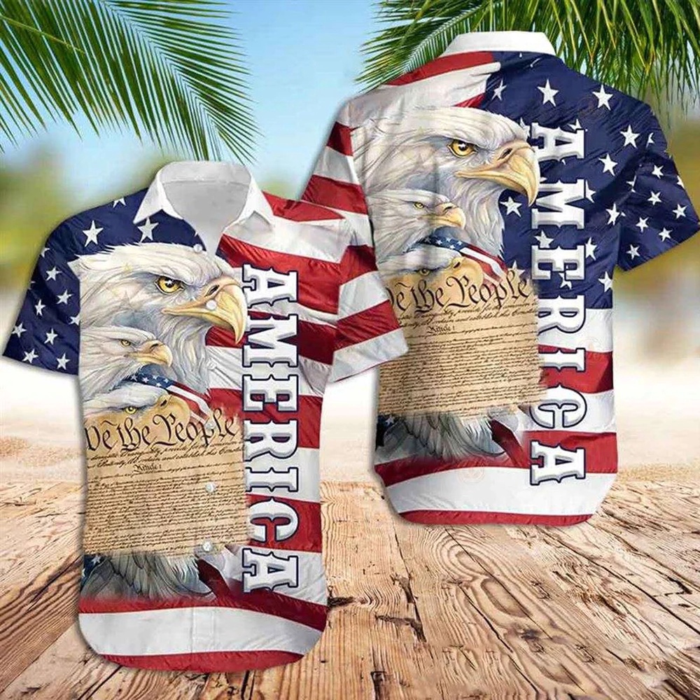 American Eagle Hawaiian Shirt Best America Independence Day, 4th Of July Hawaiian Shirt, 4th Of July Shirt