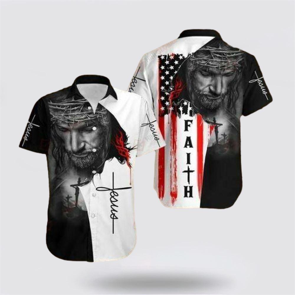 American Flags God Jesus Christian Cross Faith Gift Easter Day Hawaiian Shirt - Gifts For Christians