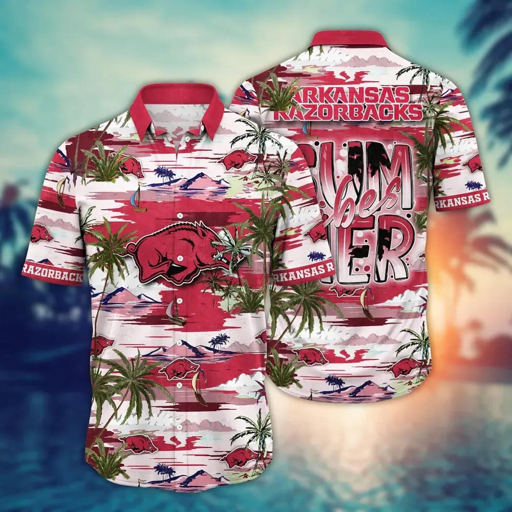 Arkansas Razorbacks NCAA Flower Aloha Hawaiian Shirt 16, NCAA Hawaiian Shirt