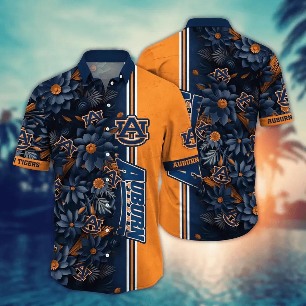 Auburn Tigers NCAA Flower Aloha Hawaiian Shirt 3, NCAA Hawaiian Shirt