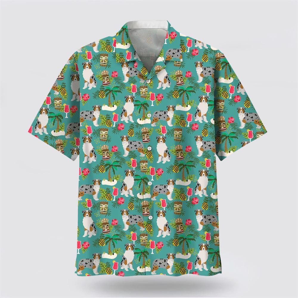 Australian Shepherd Hawaiian Beach Hawaiian Shirt - Dog Lover Hawaiian Shirts