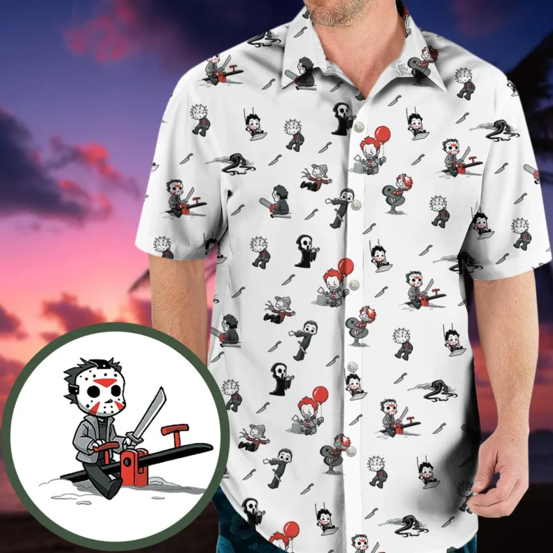 Baby Horror Characters Pattern Hawaiian Shirt