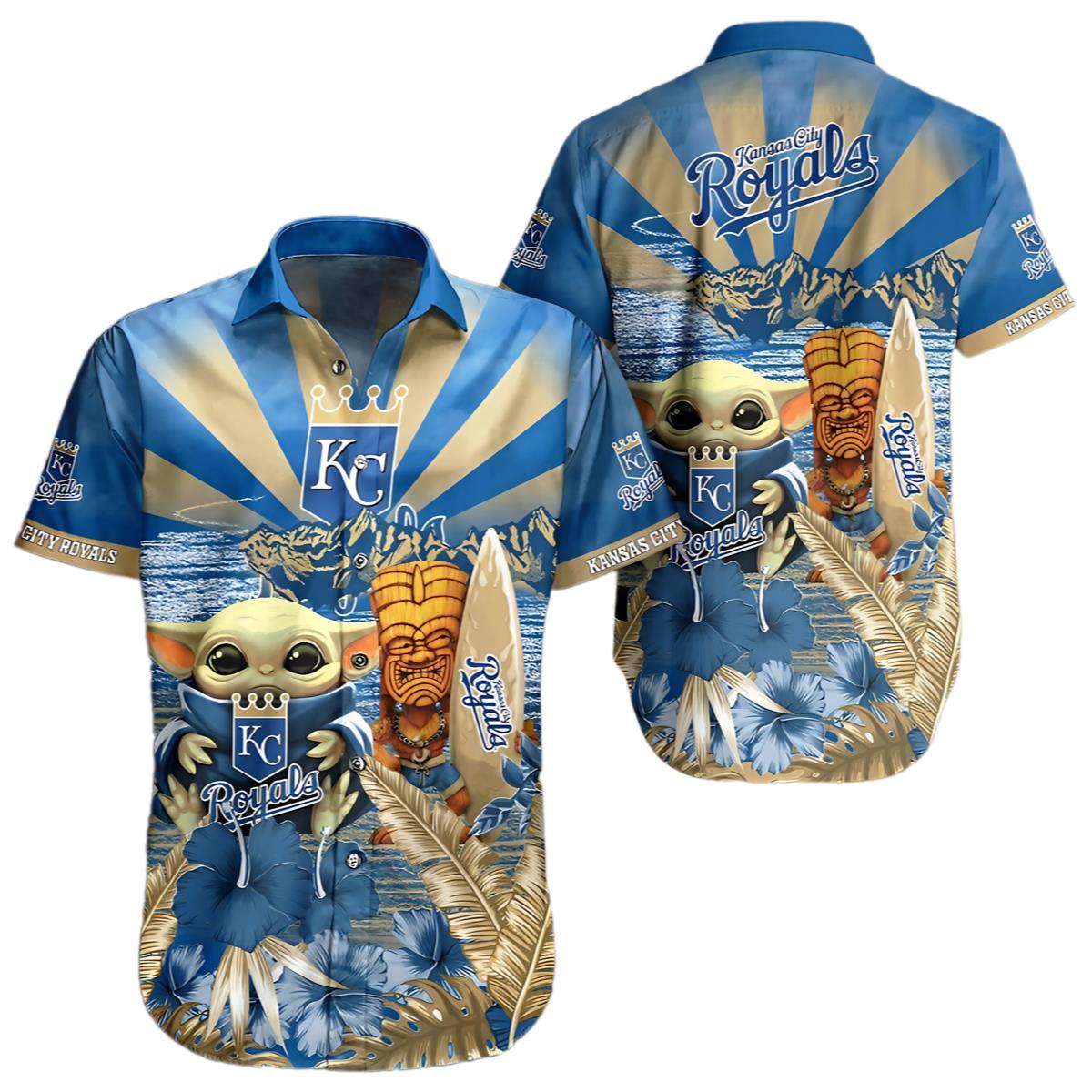 Baby Yoda Kansas City Royals Hawaiian Shirt