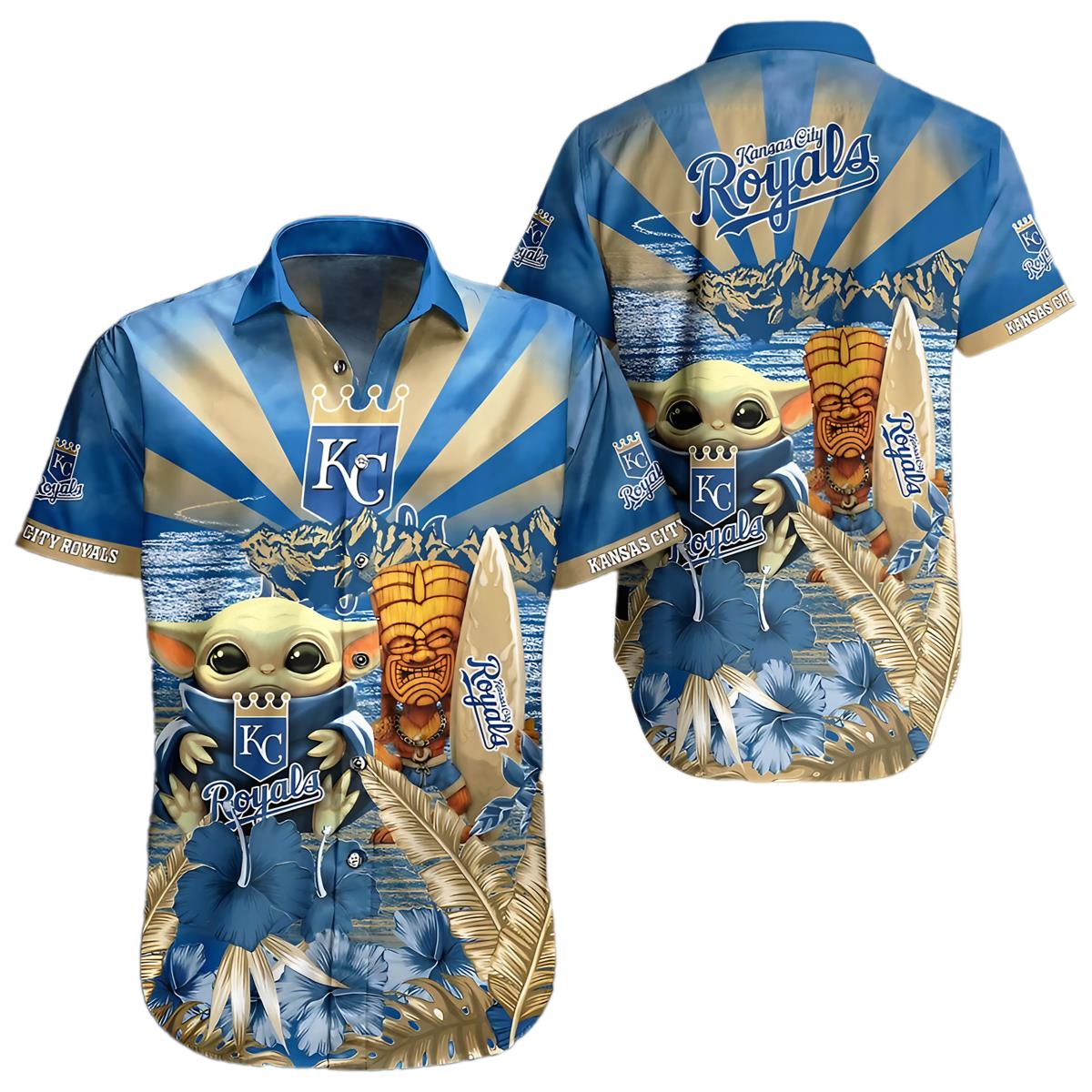Baby Yoda Kansas City Royals Hawaiian Shirt