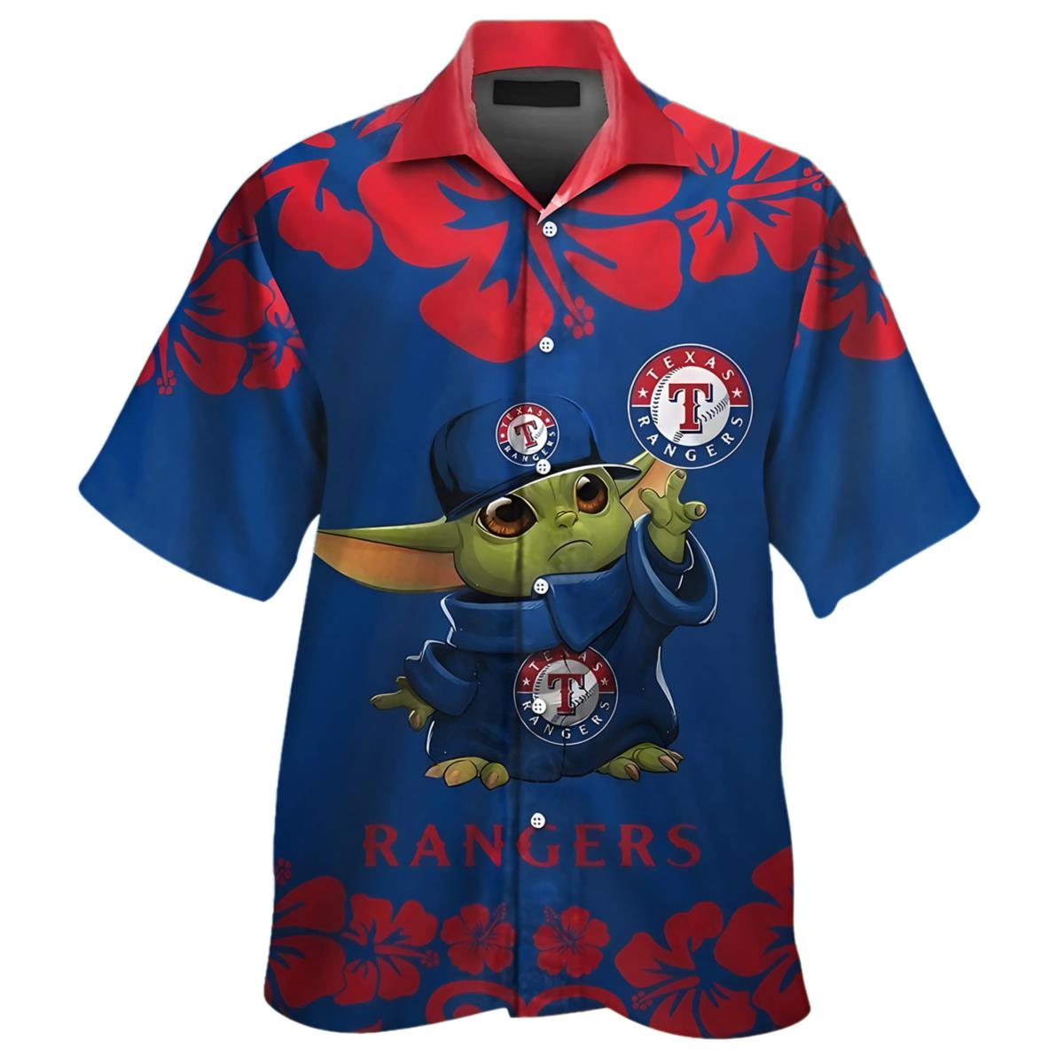 Baby Yoda Texas Rangers Hawaiian Shirt