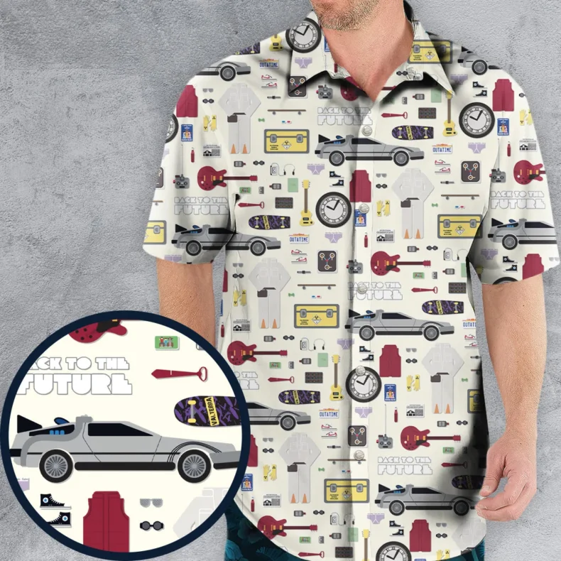 Back To The Future Pattern Hawaiian Shirt
