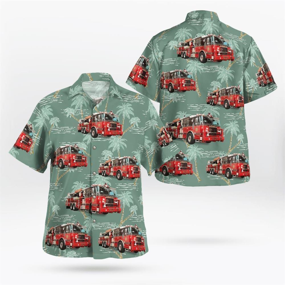 Baldwin, NY, Baldwin FD Ladder 2 Hawaiian Shirt - Gifts For Firefighters In Baldwin, NY