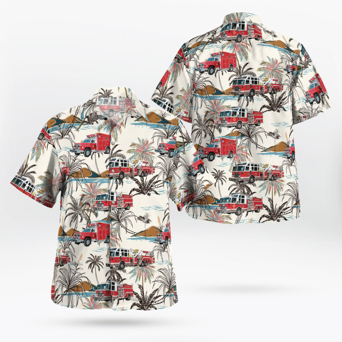 Ballston Spa, NY, Eagle Matt Lee FD No. 1 Hawaiian Shirt - Gifts For Firefighters In Ballston Spa, NY