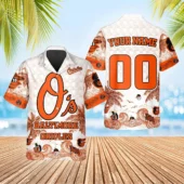 Baltimore Orioles Custom Palm Breeze Hawaiian Shirt