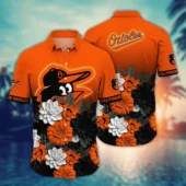 Baltimore Orioles Neon Floral Burst Hawaiian Shirt