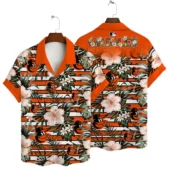 Baltimore Orioles Orange Tropical Bloom Hawaiian Shirt