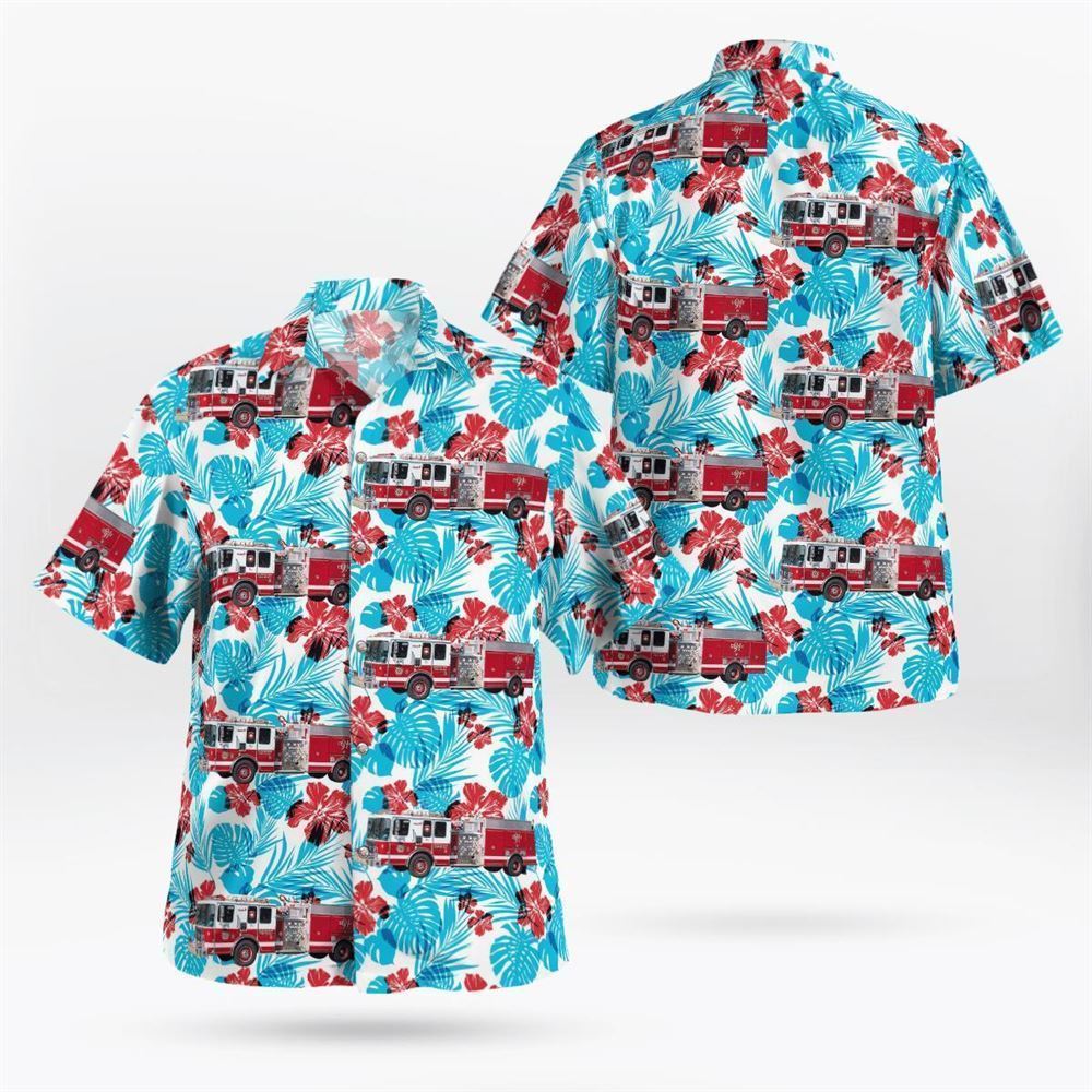 Barrington, NJ, Barrington Fire Company Hawaiian Shirt - Gifts For Firefighters In Barrington, NJ