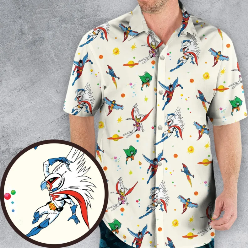 Battle of the Planets Pattern Hawaiian Shirt
