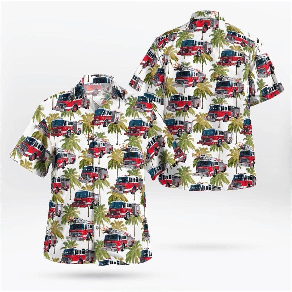 Bayonne, Hudson County, New Jersey, Bayonne Fire Department Hawaiian Shirt - Gifts For Firefighters In Bayonne, NJ