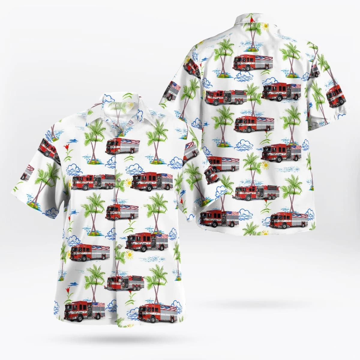 Bayville New Jersey Pinewald Pioneer Fire Company-Station 20 Hawaiian Shirt - Gifts For Firefighters In New Jersey
