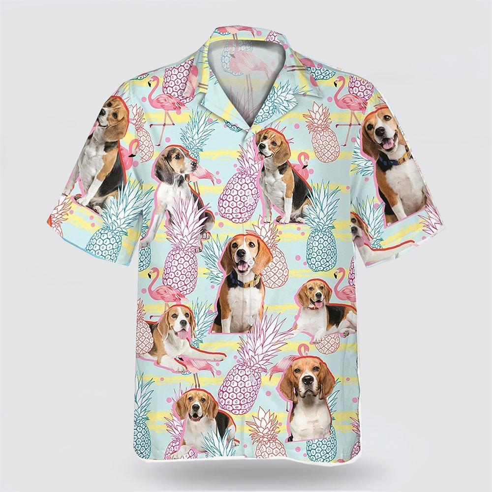 Beagle Dog Pink Pineapple Pattern Hawaiian Shirt - Gift For Dog Lover