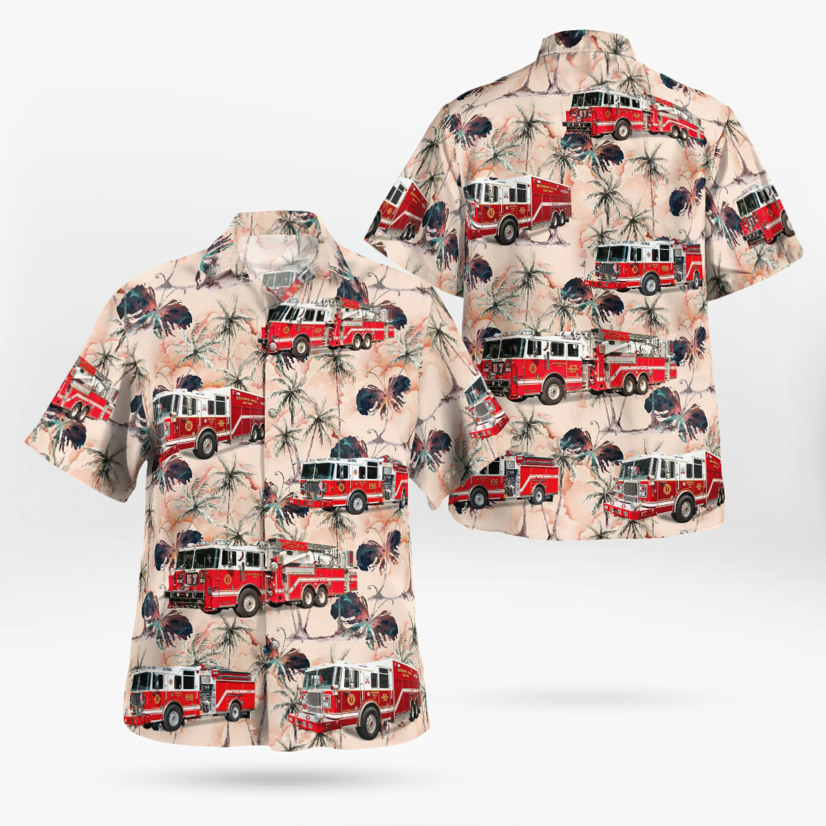Bedford Hills, Westchester County, NY, Bedford Hills FD Hawaiian Shirt - Gifts For Firefighters In Bedford Hills, Westchester County, NY