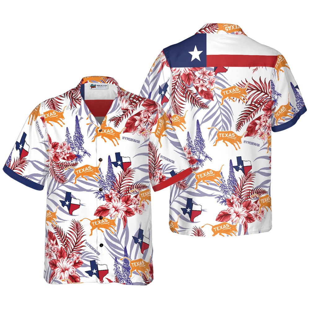 Bluebonnet Texas Hawaiian Shirts, Texas Hawaii Shirt, Texas Shirt
