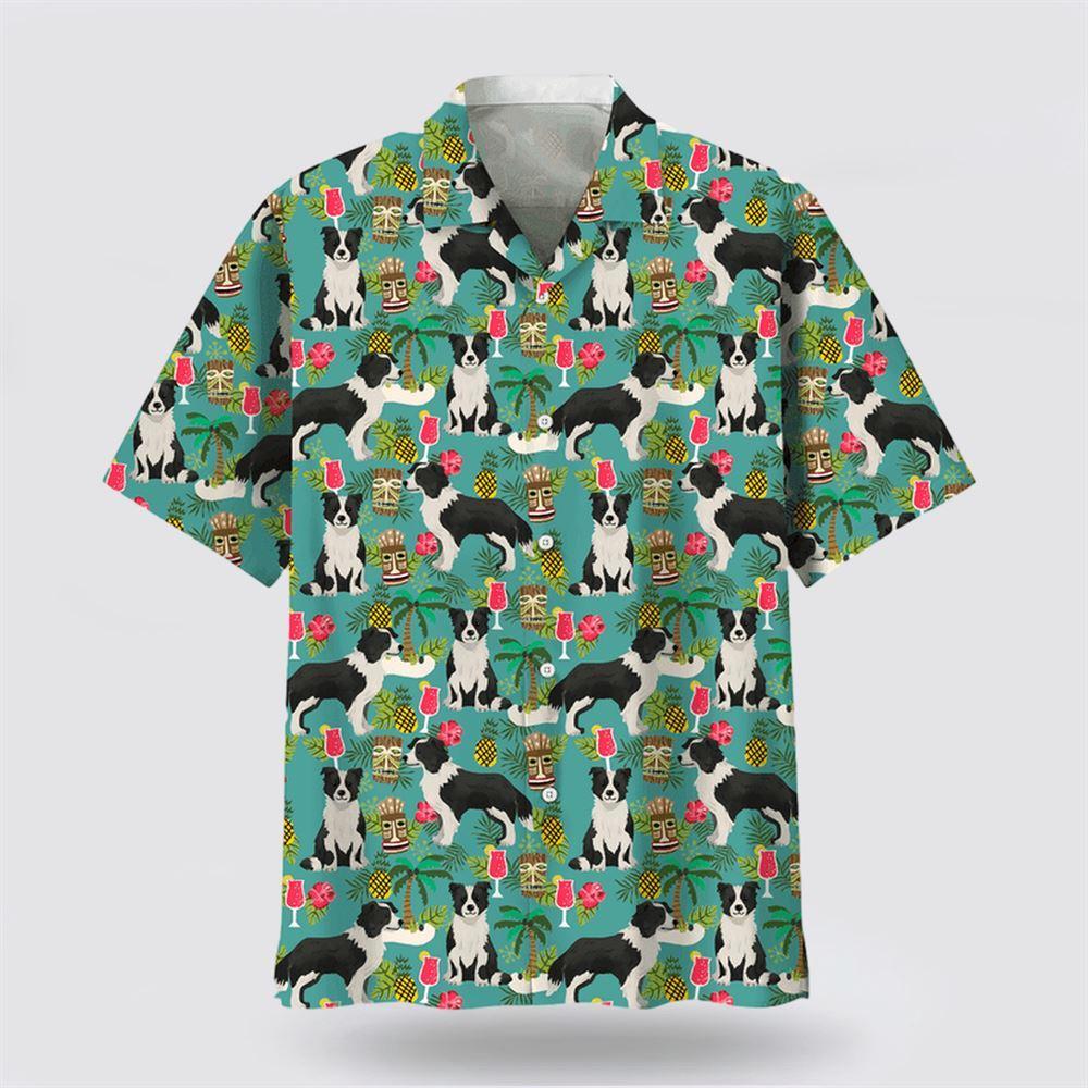 Border Collie Hawaiian Beach Hawaiian Shirt - Dog Lover Hawaiian Shirts