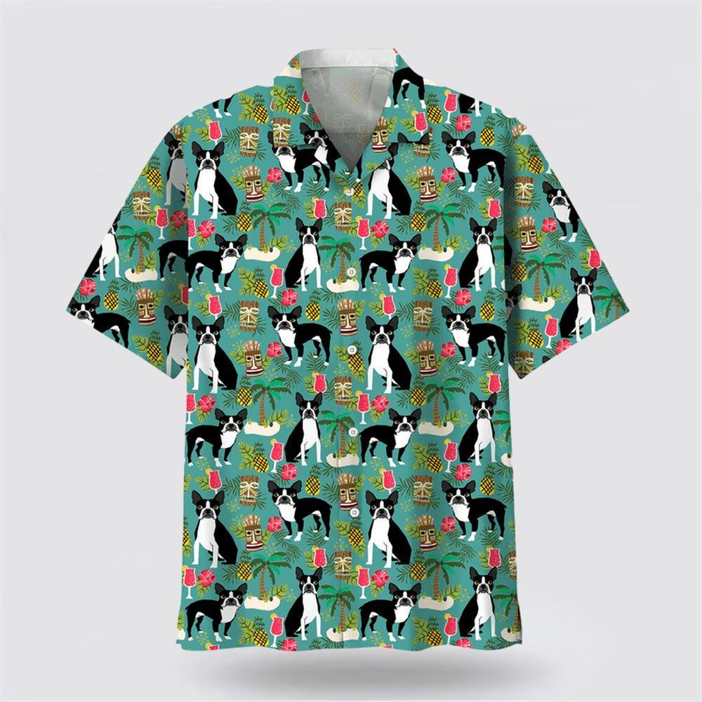 Boston Hawaiian Beach Hawaiian Shirt - Dog Lover Hawaiian Shirts