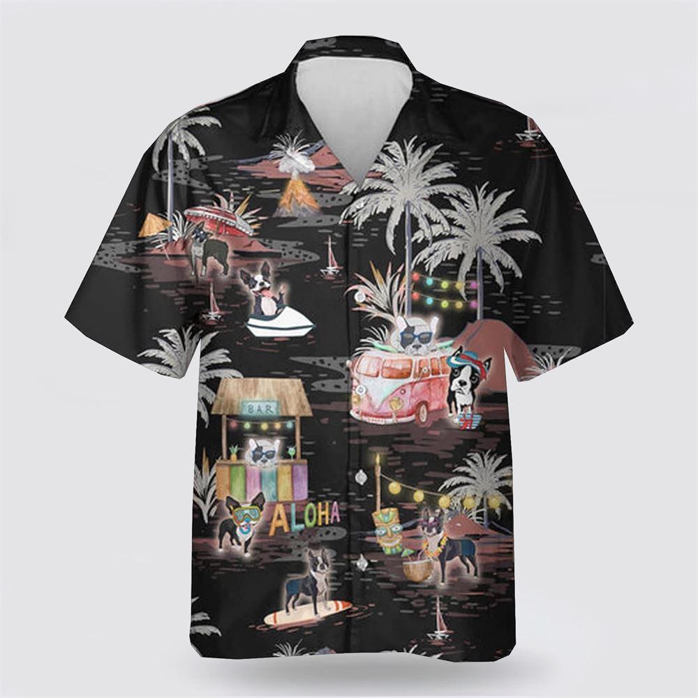 Boston On The Beach Pattern Hawaiian Shirt - Gift For Pet Lover