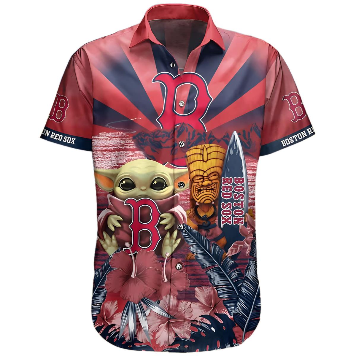 Boston Red Sox MLB Baby Yoda Star Wars Hawaiian Shirt